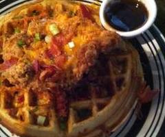 Cheddar Bacon Chicken and Waffles